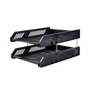 Bandeja Organizadora De Archivos 2 Niveles Negro 268x336x65mm Deli *UMV-1und*