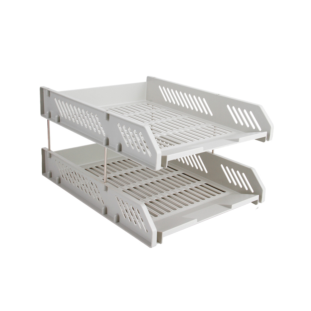 Bandeja de documentos plástico gris Claro 2 niveles A4 *UMV-1und*