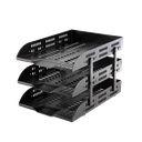 Bandeja Organizadora De Archivos 3 Niveles 230×116×359mm Negro Deli *UMV-1und*