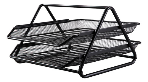 Bandeja Organizadora De Archivos 2 Niveles Negro Deli *UMV-1und*