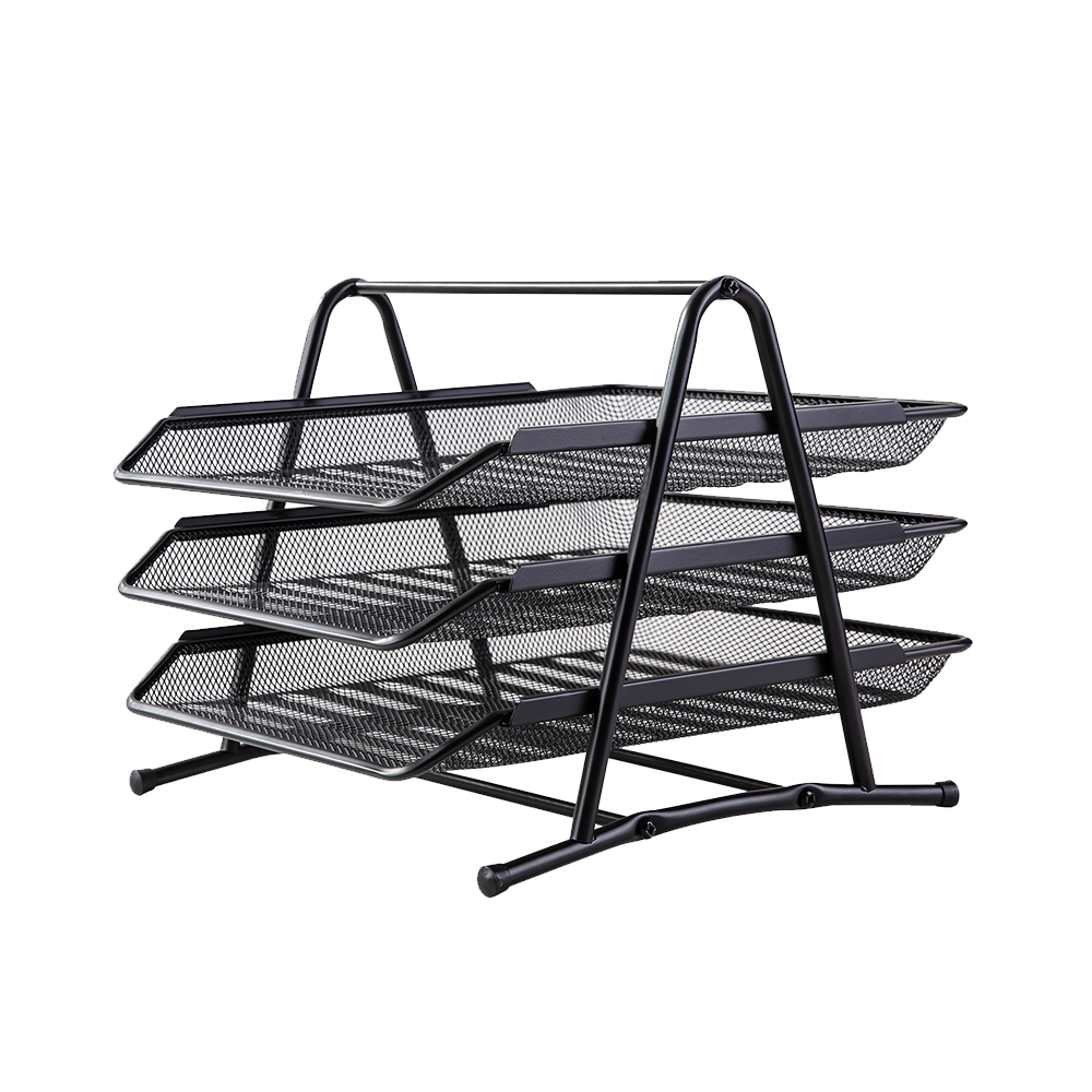 Bandeja Organizadora De Archivos 3 Niveles Negro Deli *UMV-1und*