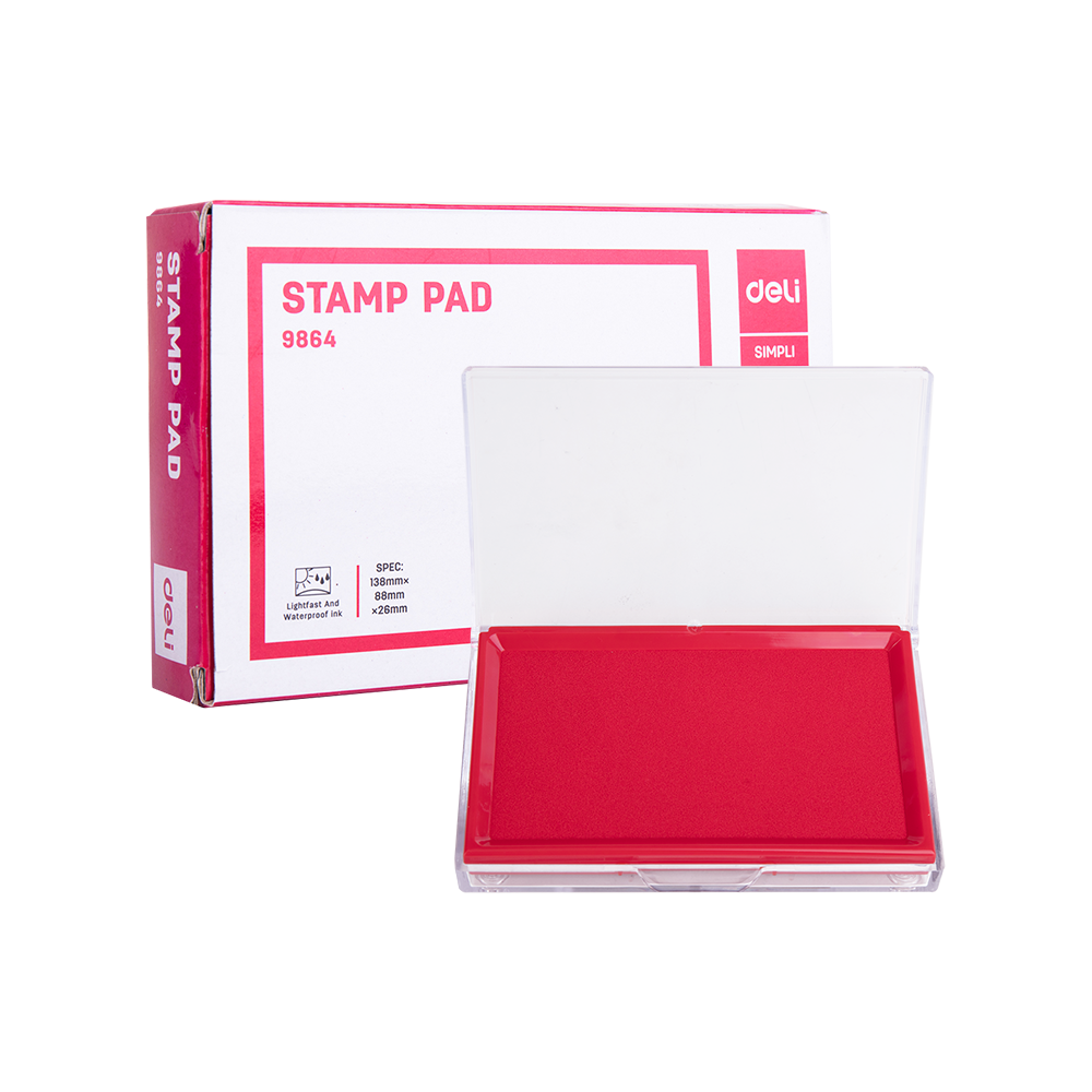 Almohadilla Para Sellos Deli Tinta Roja 138x88mm *UMV- Unidad*