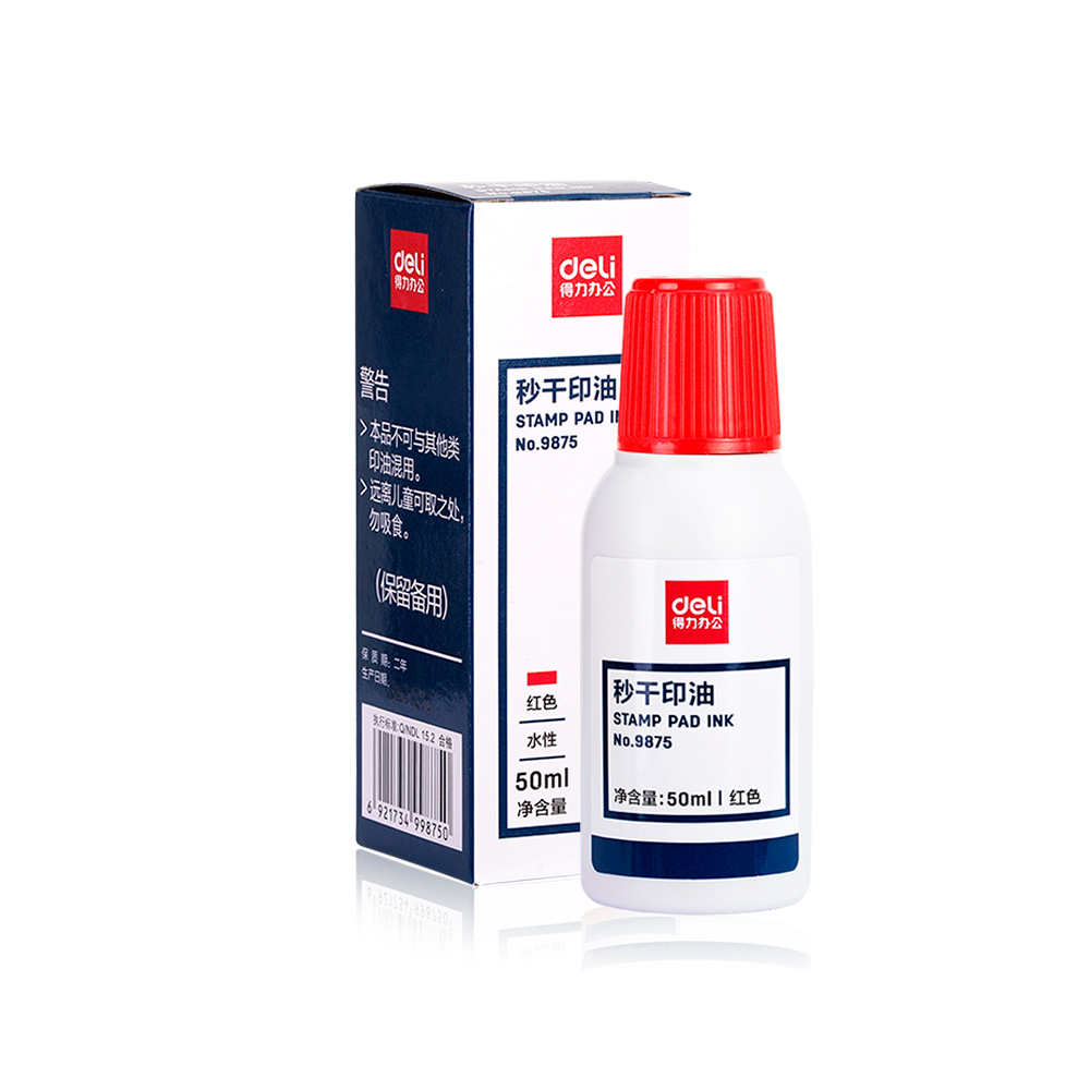 Botella de Tinta azúl para sello 10ml Deli *UMV-Inner 20und*