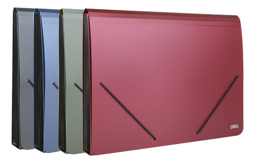 Carpeta Plastica Expandible A4 t/acordeón 13esp cierre elástico Deli *UMV-4und surtidas*