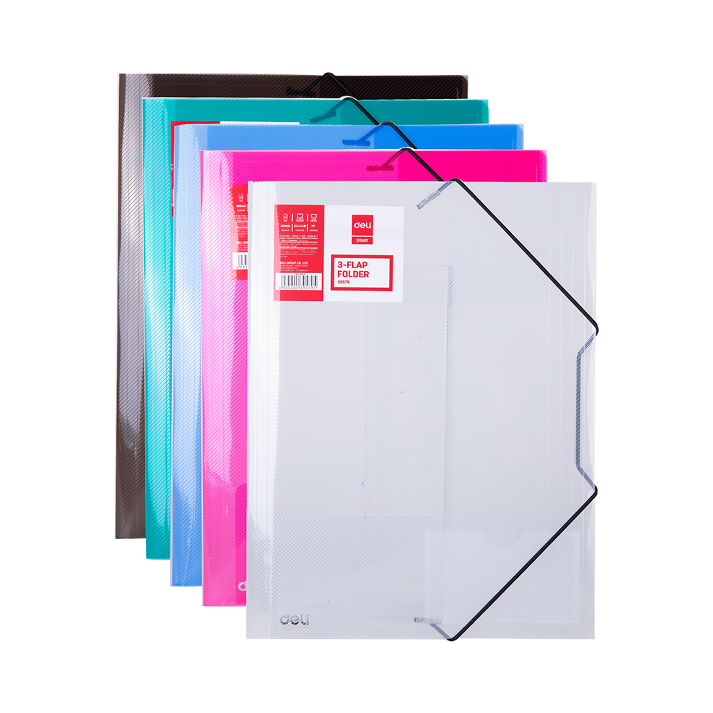 Carpeta Plástica A4 c/3 solapas cierre elástico Deli *UMV-1 Carpeta*