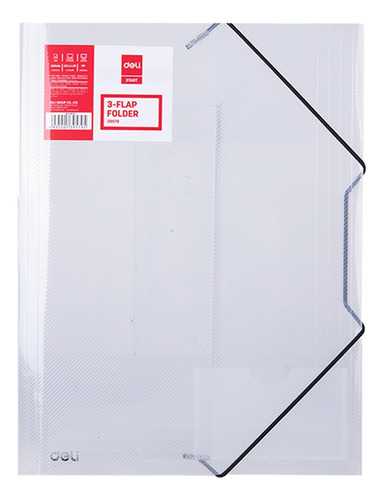 Carpeta Plástica A4 c/3 solapas cierre elástico Deli *UMV-Inner de 24und surtidas*