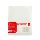 Protector de Hojas Transparente Deli A4 con 11 Perforaciones (0.05 mm Textura Mate) Pack de 20 und *UMV- Unidad*