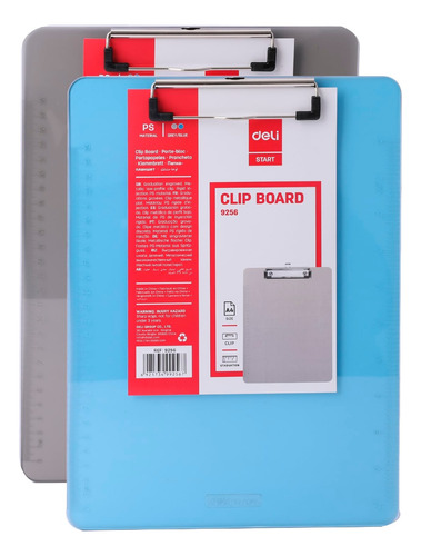 Tabla de Apoyo plástico traslúcido A4 c/regla Deli *UMV-2und surtidas*