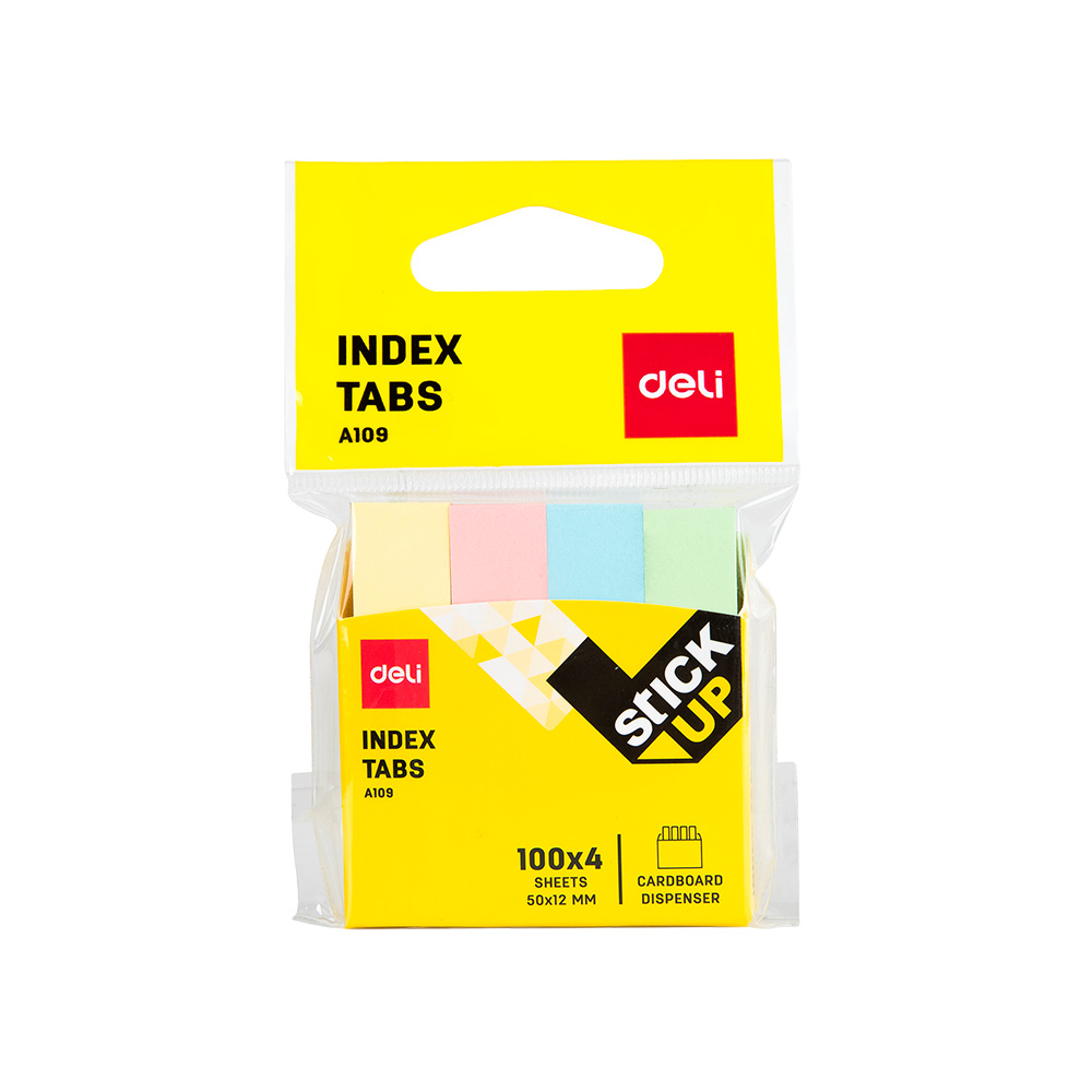 Notas Banderitas Adhesivas Deli 50x12 mm - 400 Hojas (Colores Pasteles) *UMV-Inner de 24packs*