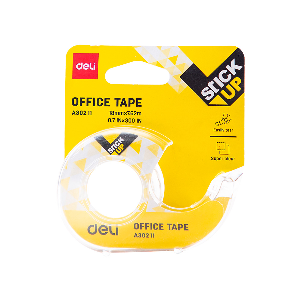 Cinta Adhesiva Transparente Deli 18mmx7.62m c/dispensador *UMV-12 und*