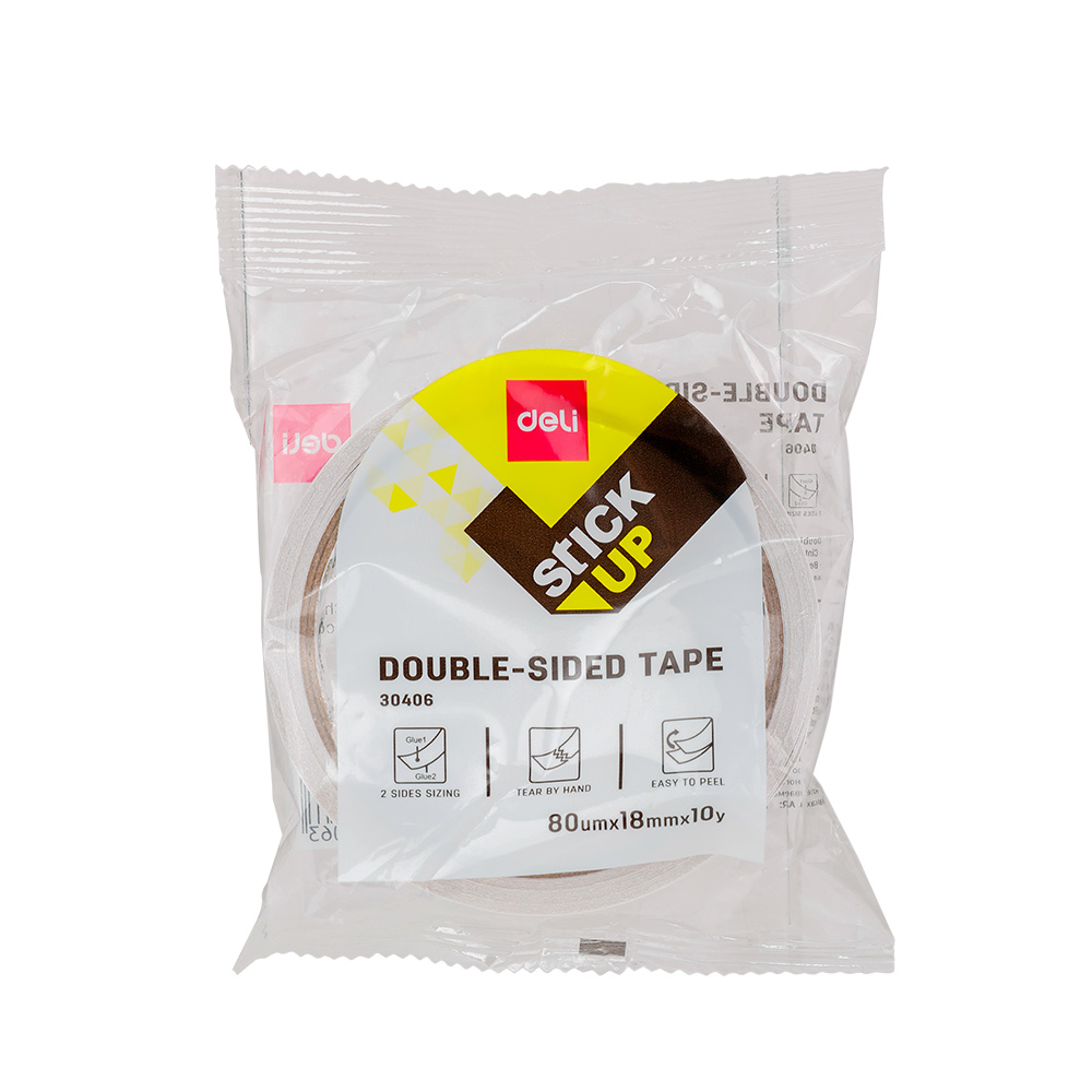Cinta Doble-Cara blanca Deli 18mmx9m *UMV- Unidad*