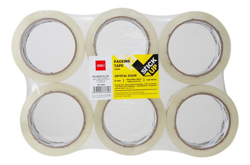 Cinta de Embalar Transparente Deli (bajo sonido) 48mmx66m *UMV-1pack de 6und*