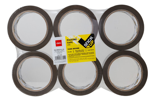 Cinta de Embalar Marrón Deli (bajo sonido) 48mmx66m *UMV-1pack de 6und*