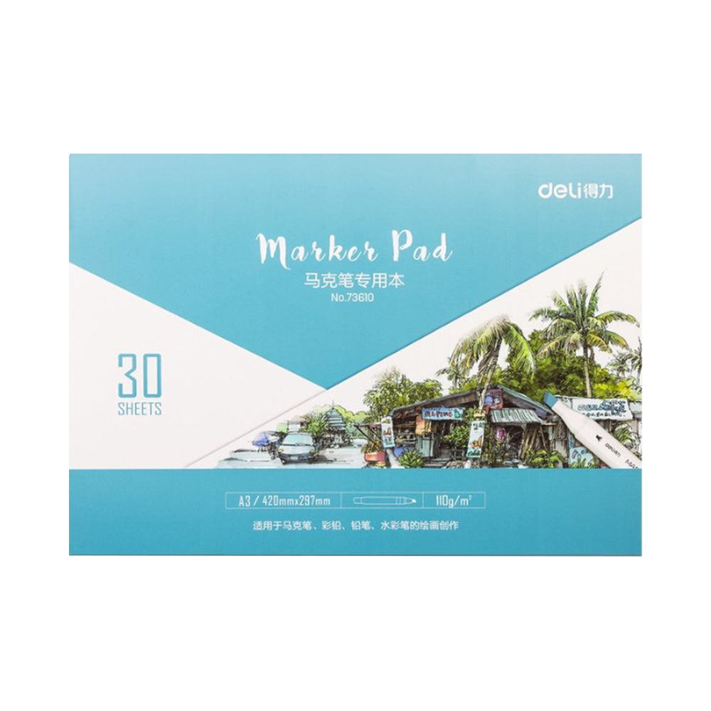Block de Dibujo Empastado Deli A3 210mmx297mm 30 pág *UMV-5 unid*