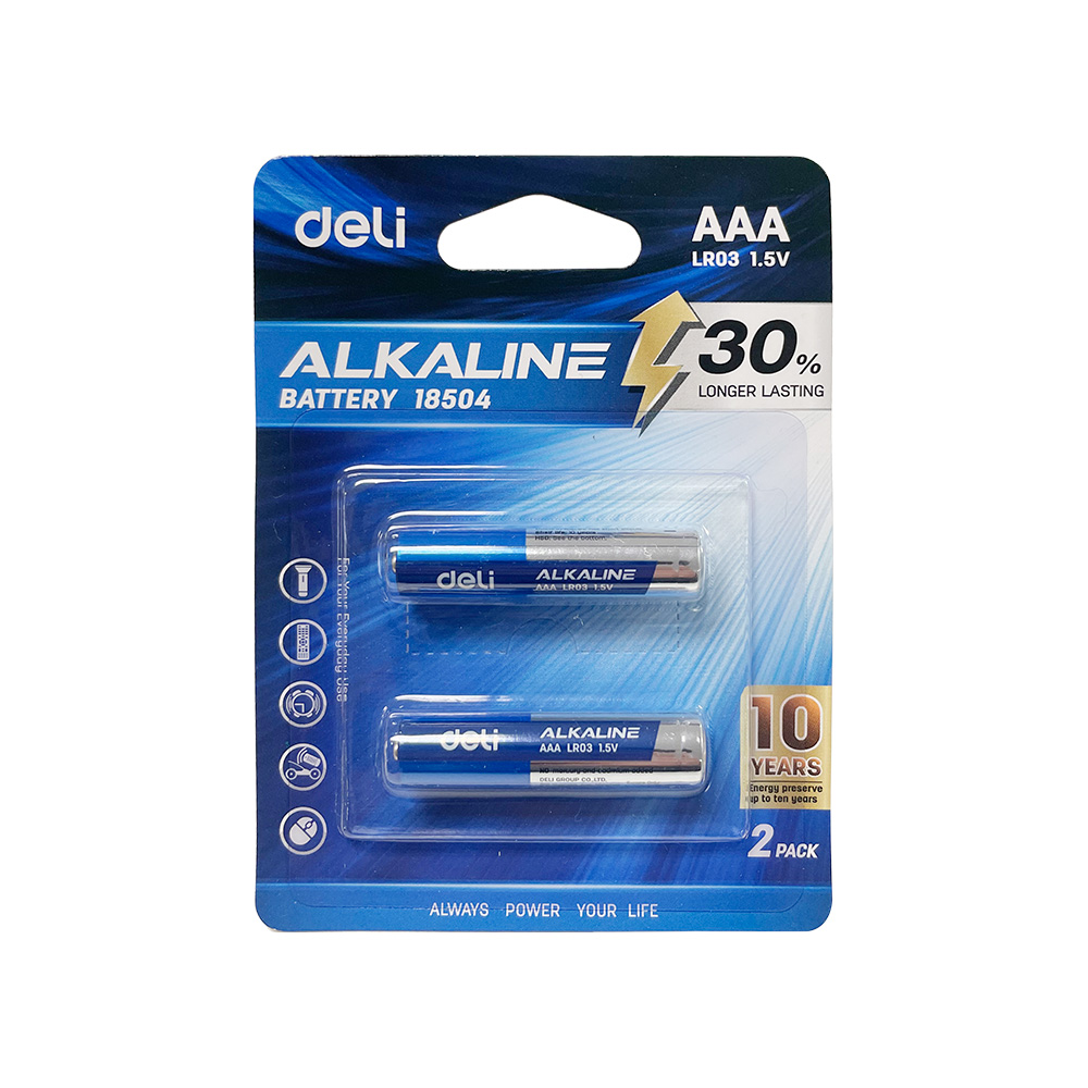 Pilas Alcalinas AAA (LR03) Deli, Blíster de 2 Piezas *UMV-Inner 20 blisters*