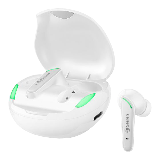 Audífonos inálambricos Bluetooth Steren FreePods Touch True batería  4h + 12h blancos
