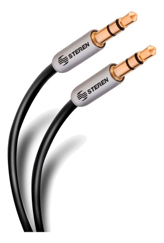 Cable de audio auxiliar Steren 3.5 mm plug a plug de 1.8 m ultradelgado y conectores reforzados estéreo