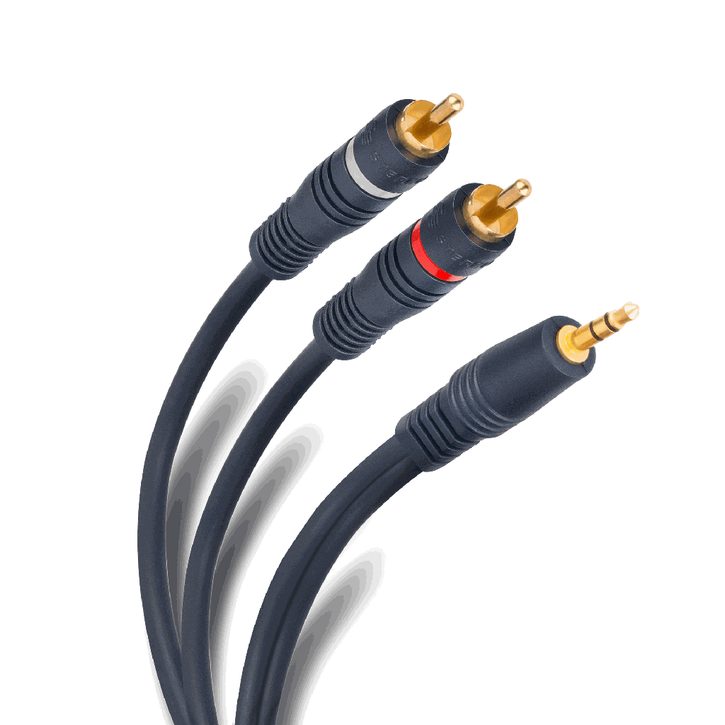 Cable de audio Steren plug 3.5 mm a 2 plug RCA de 1.8 m
