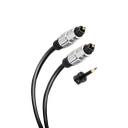 Cable Toslink de fibra óptica Steren c/conector 90º 2m incluye adaptador miniplug