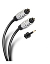Cable Toslink de fibra óptica Steren c/conector 90º 3m incluye adaptador miniplug