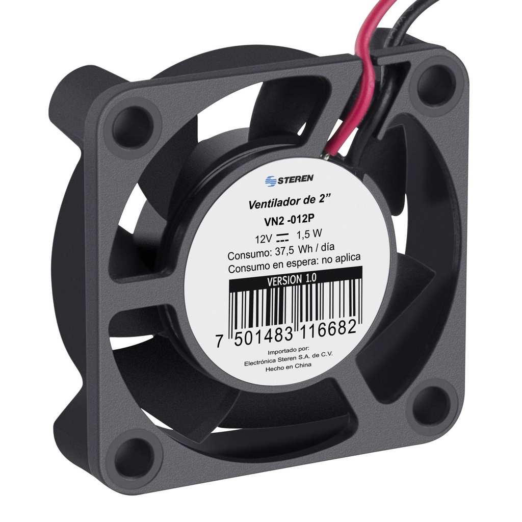 Fan cooler ventilador plástico 2" 12 Vcc Steren