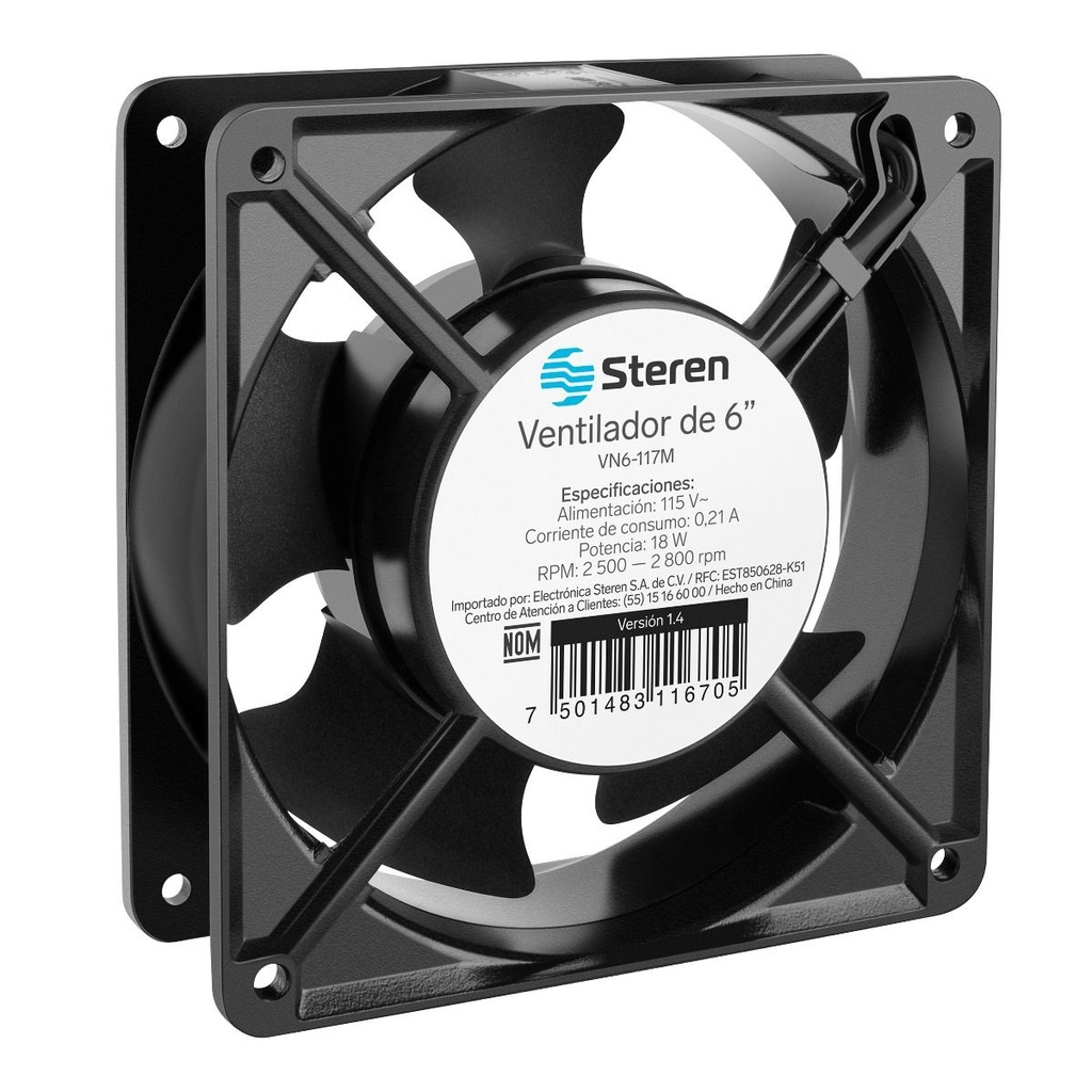 Fan cooler ventilador plástico 6" 117 Vca Steren
