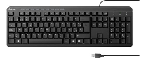 Teclado Steren cableado USB con funciones multimedia