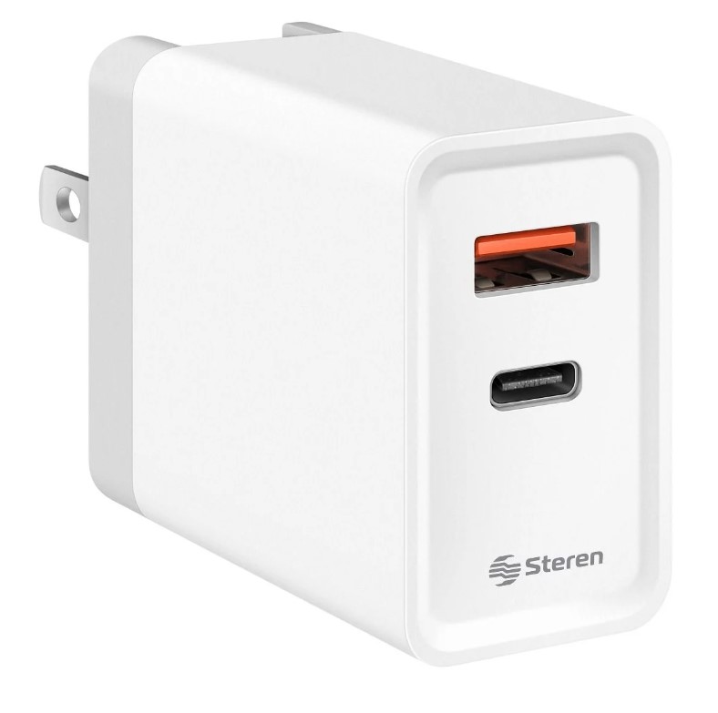 Cargador Carga rápida puerto USB 3.0 + USB C  36W Steren