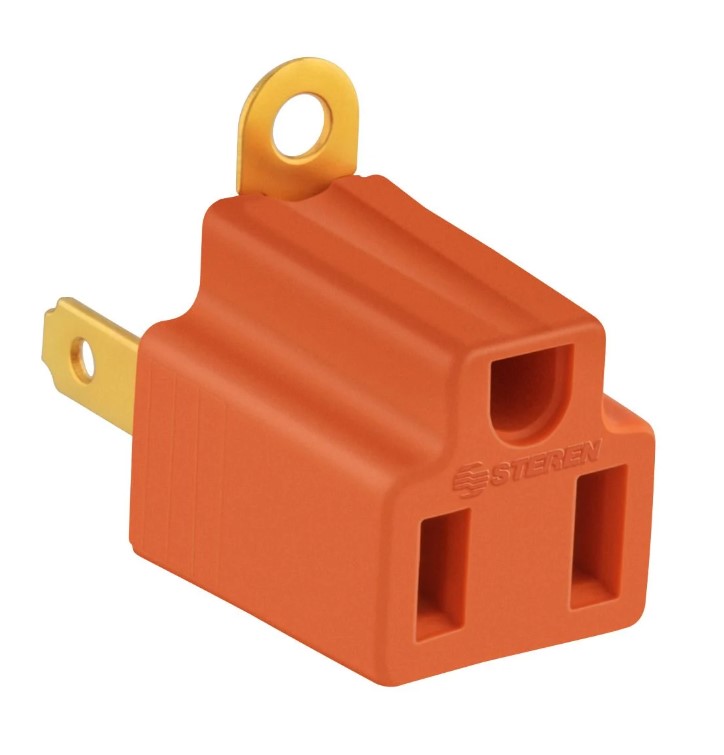 Adaptador Convertidor enchufe de 3 puntas a 2 puntas Steren