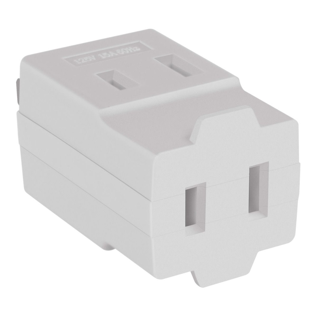 Adaptador Convertidor enchufe de 3 tomas sin tierra Steren
