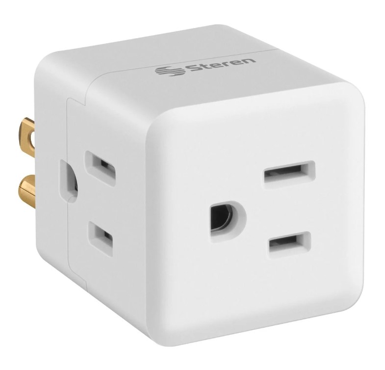 Adaptador enchufe cubo de 3 tomas Steren