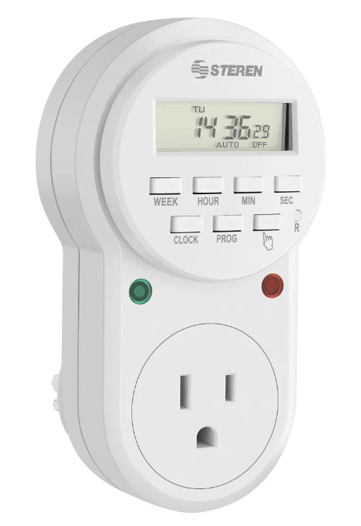 Temporizador timer digital Steren programable hasta 8 eventos