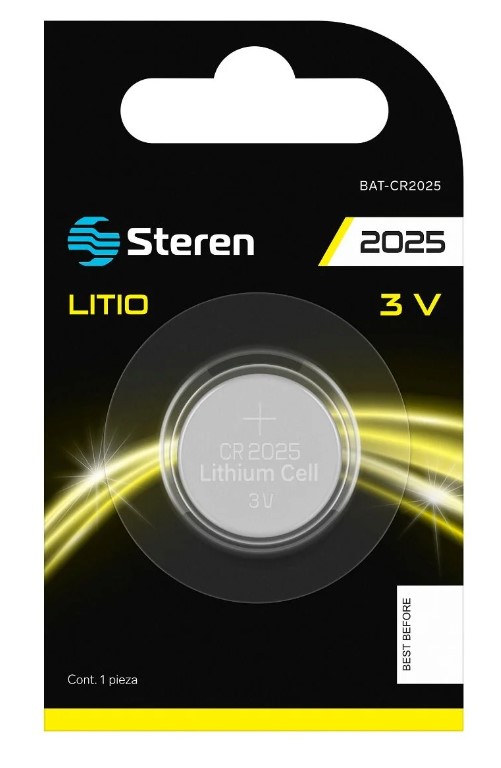 Pila Batería tipo botón CR2025 Steren Blister