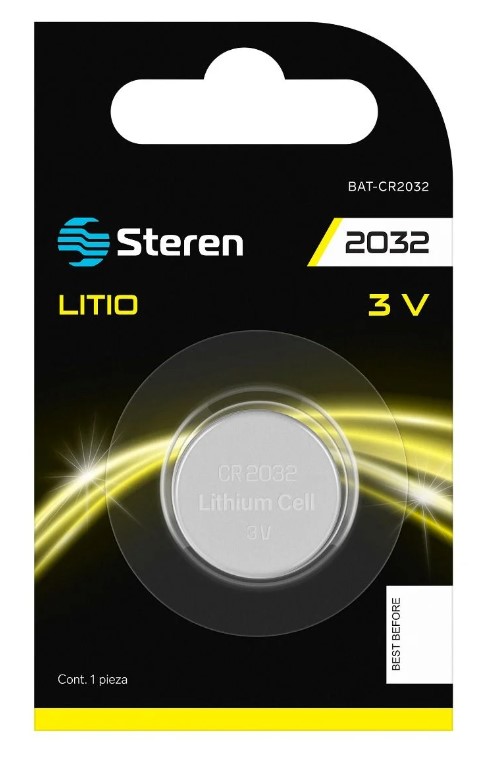 Pila Batería tipo botón CR2032 Steren Blister
