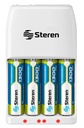 Cargador rápido de pilas AA y AAA Steren Incluye 4 pilas AA
