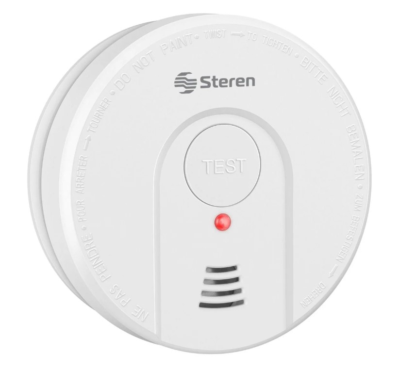 Detector de Humo Fotoelectro Inalámbrico Steren usa pila 9V