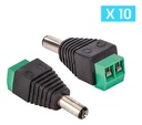 Conector de Corriente Plug Macho 2.1 mm Steren x 10 und