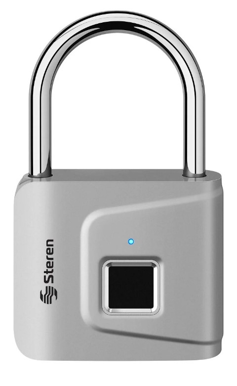 Candado Biométrico Inteligente Steren hasta 10 huellas grillete acero inoxidable