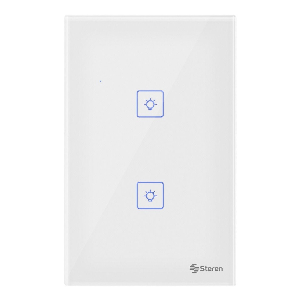 Interruptor InteligenteWifi Steren 2 apagadores touch