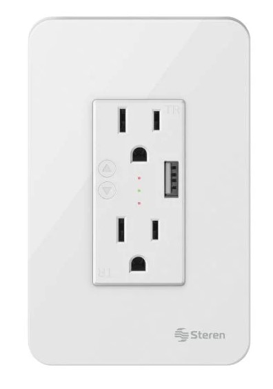 Enchufe Tomacorriente Inteligente Wifi Steren con cargador USB
