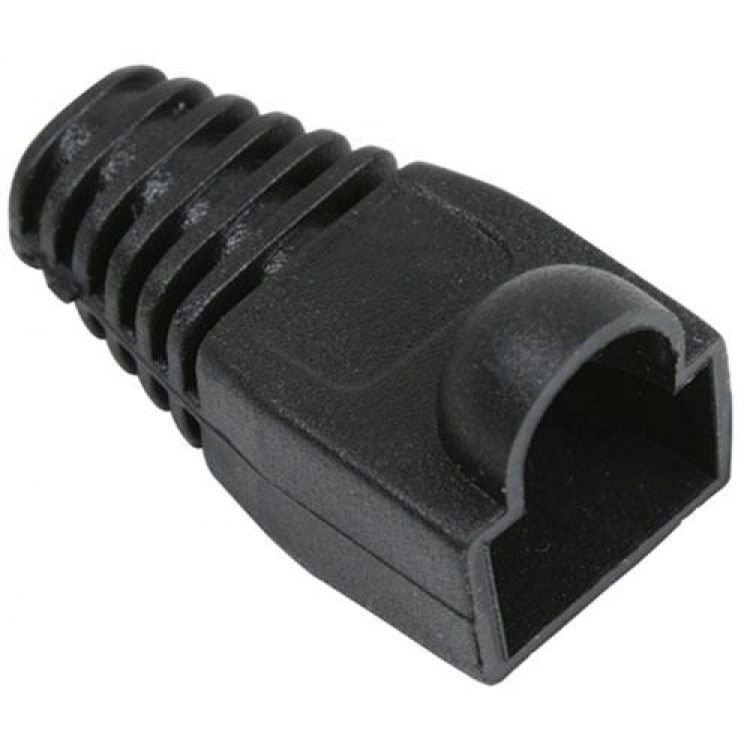 Botas protectoras para conector RJ45 Cat 5e Cat 6 negra Steren bolsa de 100 und