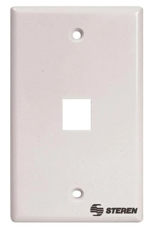 Tapa Face Plate blanco 4x2 1 puerto RJ45 CAT 5e y Cat 6 Steren