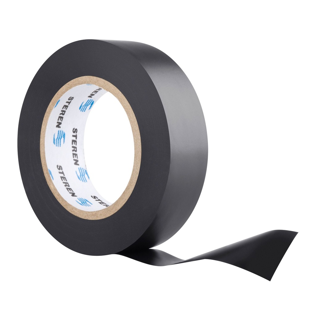 Teipe Negro Cinta Aislante 18.3m x 3/4 Steren 1 paquete de 10 und