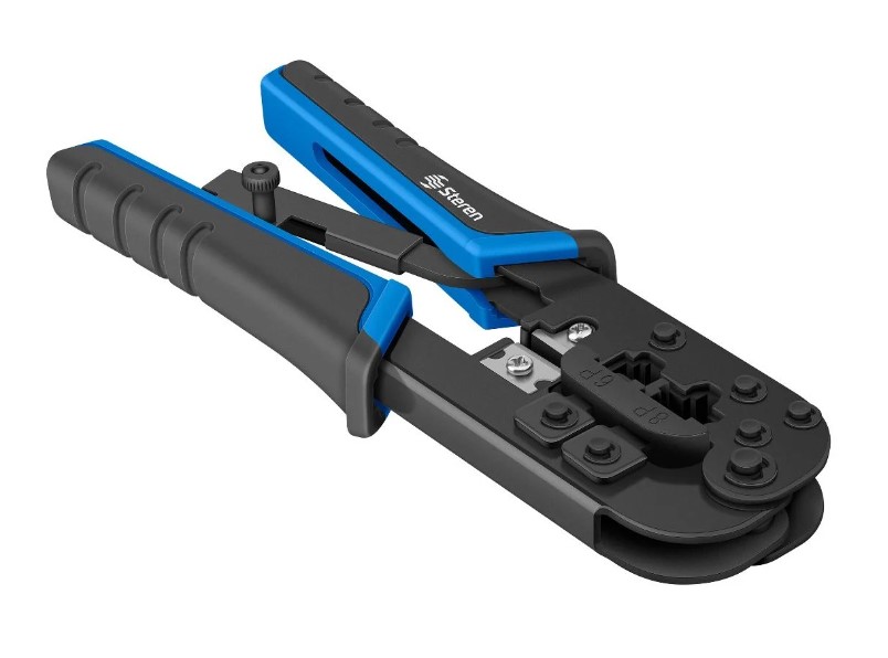 Crimpeadora Ponchadora RJ12 RJ45 Steren incluye navaja de corte