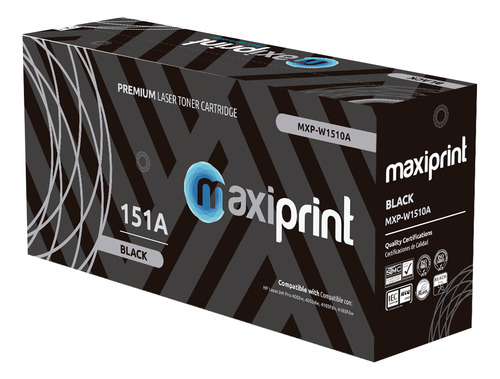 Cartucho de Toner Maxiprint Compatible con HP W1510A 151A negro