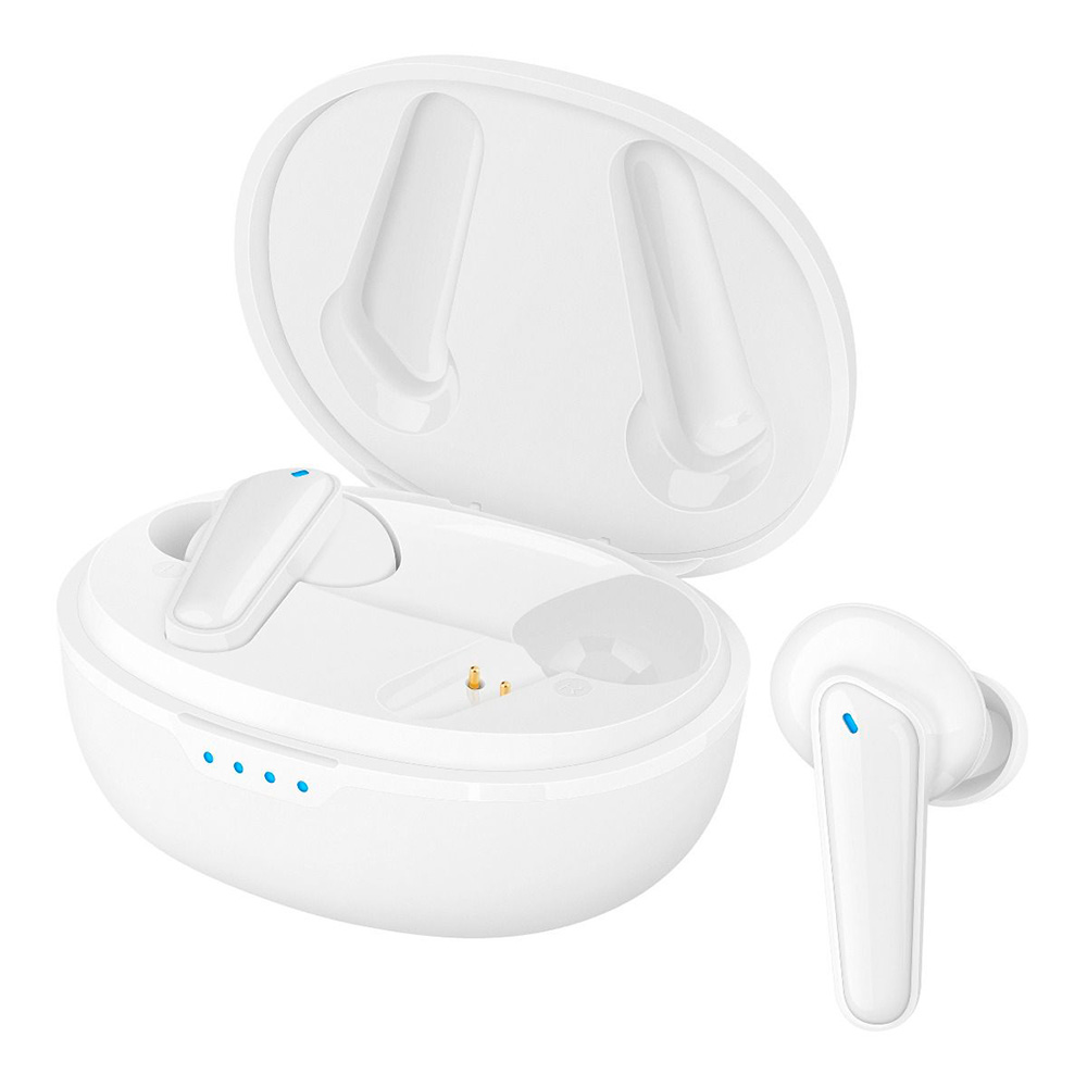 Audífonos inálambricos Bluetooth Steren Touch True con cancelación de sonido blanco