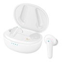 Audífonos inálambricos Bluetooth Steren Touch True con cancelación de sonido blanco