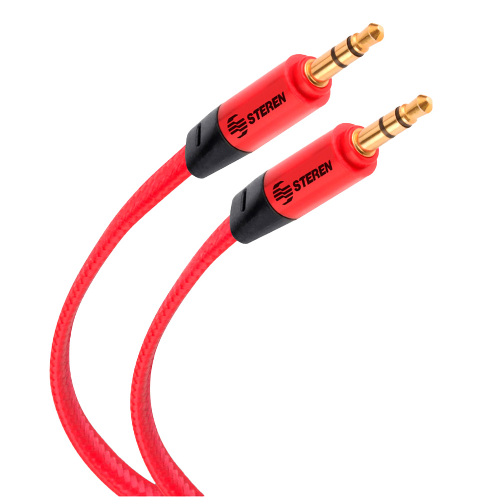 Cable de audio auxiliar Steren 3.5 mm plug a plug de 1.8 m