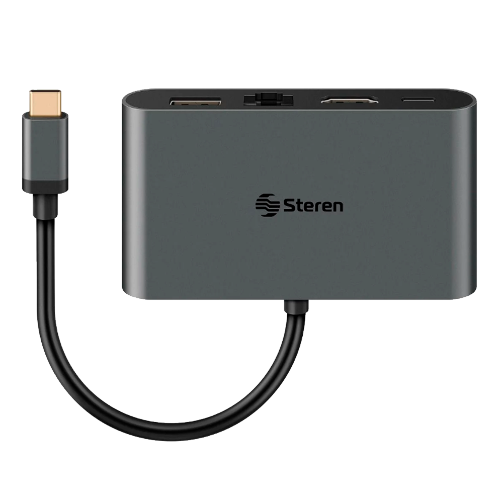 Adaptador 4 en 1 USB C a HDMI/USB 3.0/USB C/Ethernet Steren