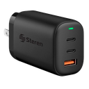 Cargador USB + Doble USB C Steren Carga Rápida 65W